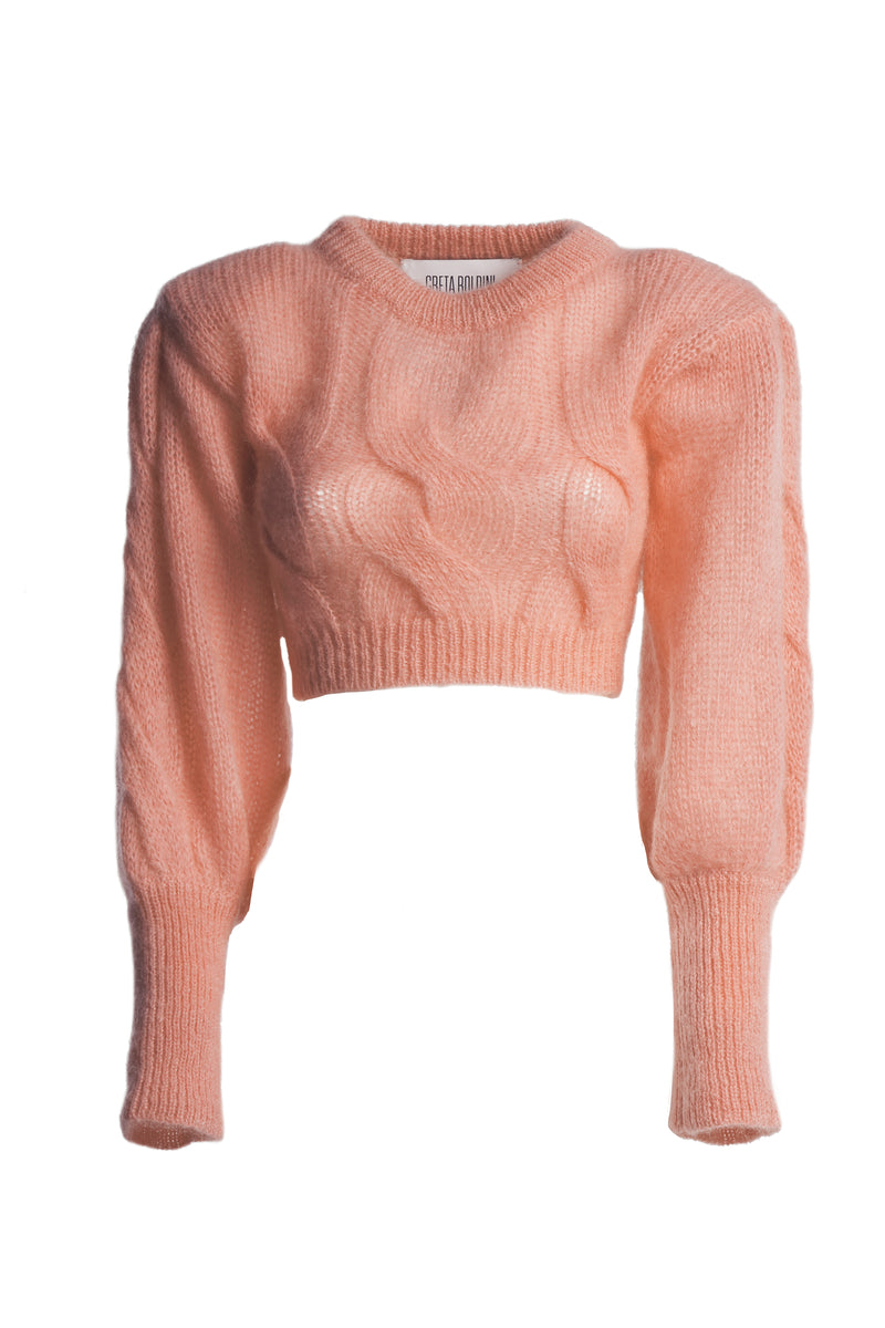 ECLAIRE SOFT PINK MOHAIR SWEATER